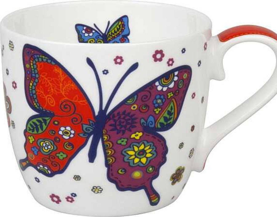 KONITZ Mug Butterfly - White Colourful Animals