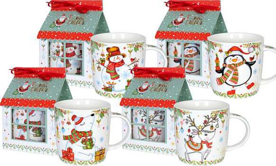 KONITZ 4Pc Set Mugs Incl. Gift Box - Christmas Mugs Christmas