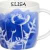 KONITZ Mug Cyan Blue Poppy + Name Mugs With Names