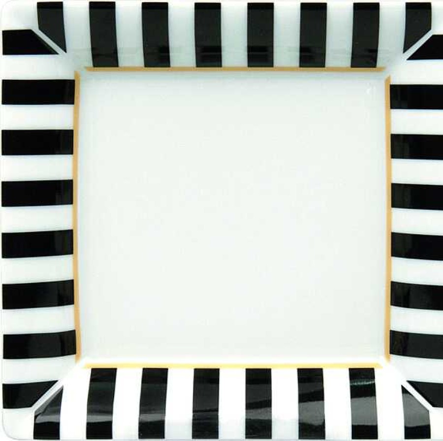 KONITZ Medium Tray Black & White Stripes Black & White