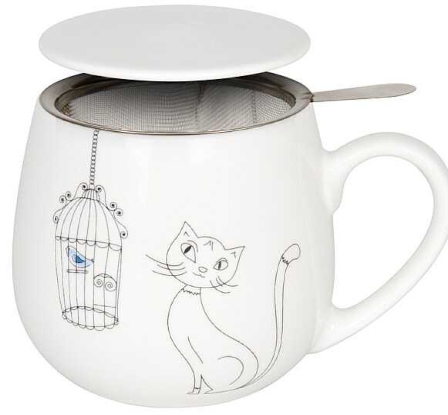 KONITZ Snuggle Mug, Sieve And Cover Cats And Birds Animals