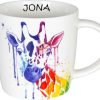 KONITZ Mug Watercol. Animals-Giraffe+Name Mugs With Names