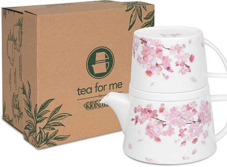 KONITZ Tea Pot+Coaster+Mug+Gift Box Tea For Me Cherry Blossoms Tea